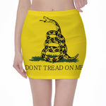 Don't Tread On Me Gadsden Flag Print Pencil Mini Skirt