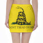 Don't Tread On Me Gadsden Flag Print Pencil Mini Skirt