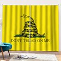 Don't Tread On Me Gadsden Flag Print Pencil Pleat Curtains