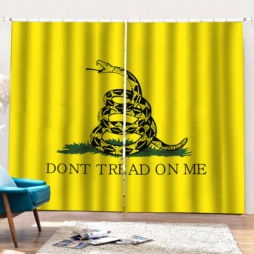 Don't Tread On Me Gadsden Flag Print Pencil Pleat Curtains