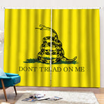 Don't Tread On Me Gadsden Flag Print Pencil Pleat Curtains