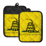 Don't Tread On Me Gadsden Flag Print Pot Holders With Pocket