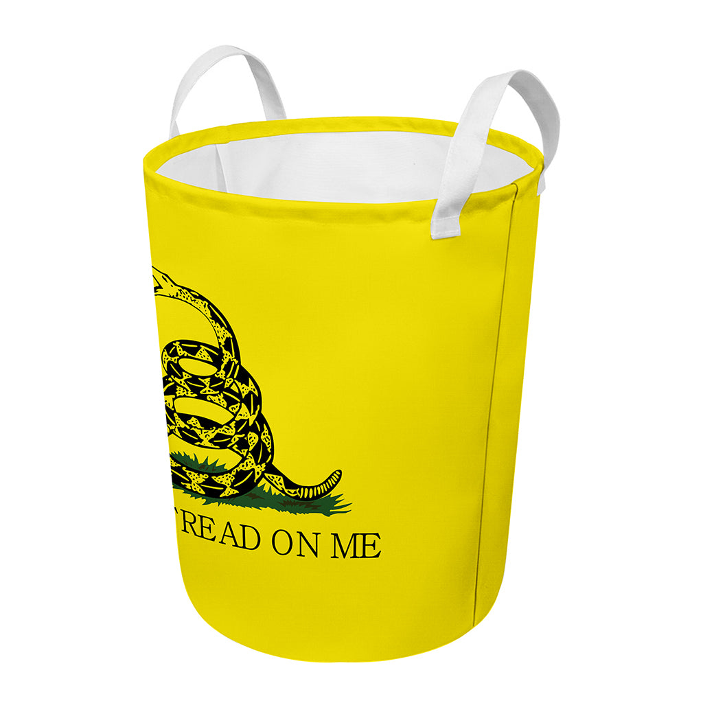 Don't Tread On Me Gadsden Flag Print Round Laundry Basket