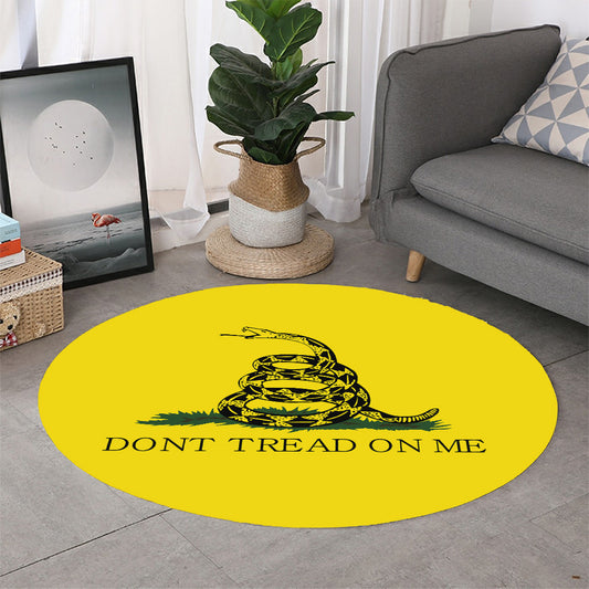 Don't Tread On Me Gadsden Flag Print Round Rug