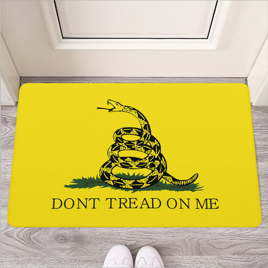 Don't Tread On Me Gadsden Flag Print Rubber Doormat