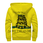 Don't Tread On Me Gadsden Flag Print Sherpa Lined Zip Up Hoodie