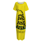 Don't Tread On Me Gadsden Flag Print Short Sleeve Long Nightdress