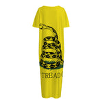 Don't Tread On Me Gadsden Flag Print Short Sleeve Long Nightdress