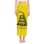 Don't Tread On Me Gadsden Flag Print Side Slit Maxi Skirt