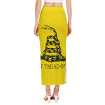 Don't Tread On Me Gadsden Flag Print Side Slit Maxi Skirt