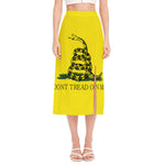 Don't Tread On Me Gadsden Flag Print Side Slit Midi Skirt
