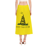 Don't Tread On Me Gadsden Flag Print Side Slit Midi Skirt
