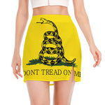 Don't Tread On Me Gadsden Flag Print Side Slit Mini Skirt