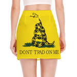 Don't Tread On Me Gadsden Flag Print Side Slit Mini Skirt