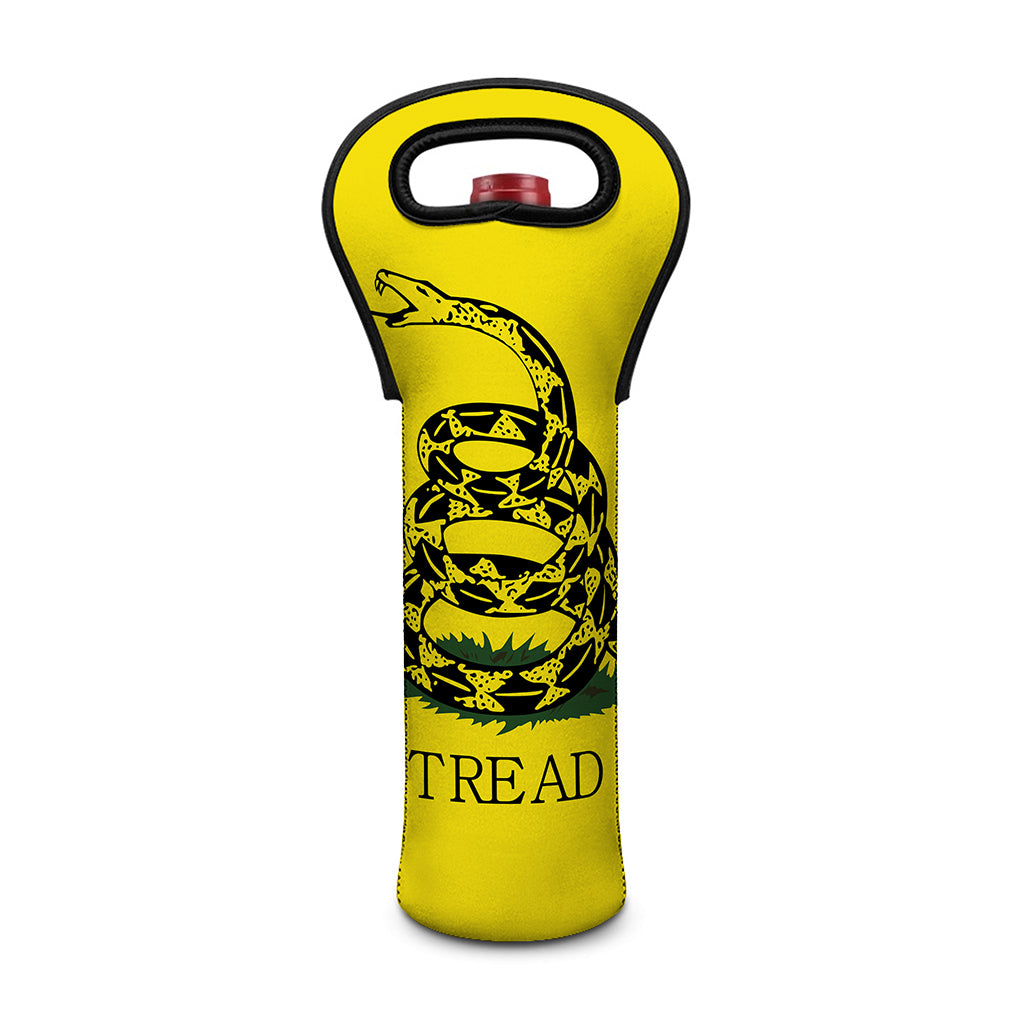 Don't Tread On Me Gadsden Flag Print Single Neoprene Wine Tote