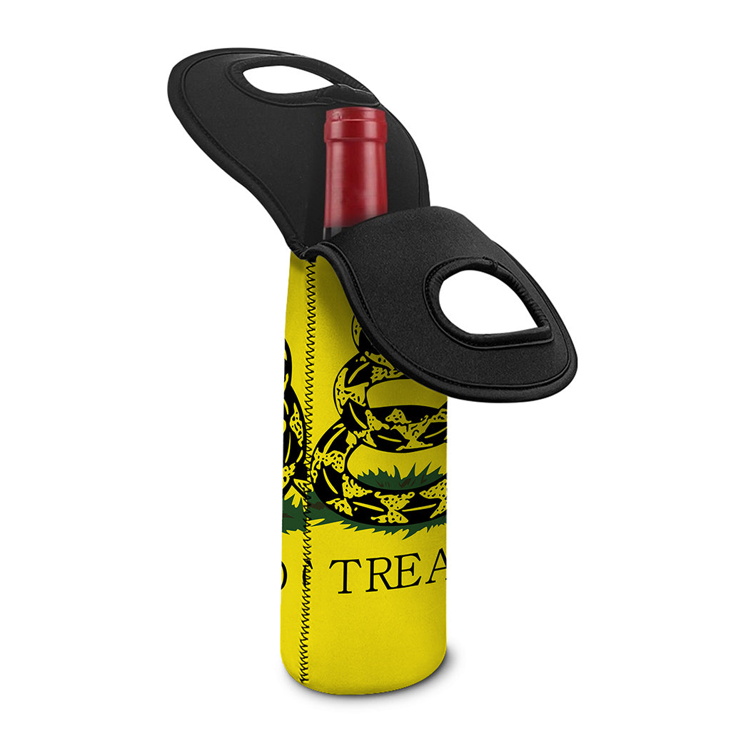 Don't Tread On Me Gadsden Flag Print Single Neoprene Wine Tote