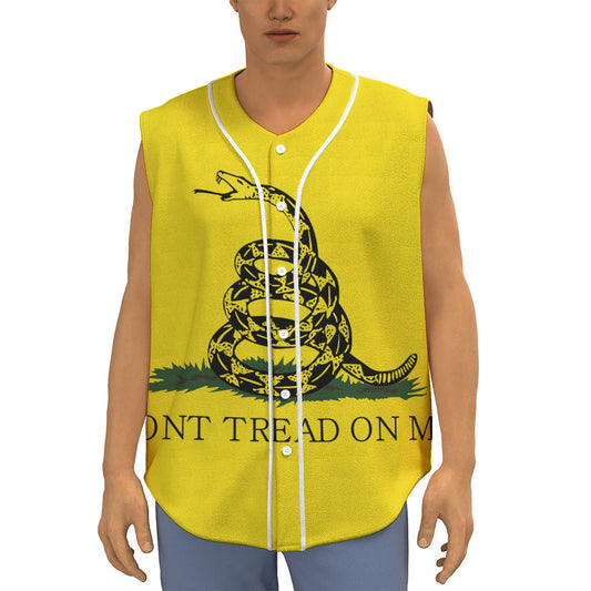 Don't Tread On Me Gadsden Flag Print Sleeveless Baseball Jersey