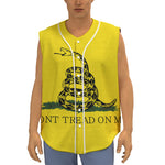 Don't Tread On Me Gadsden Flag Print Sleeveless Baseball Jersey