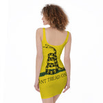 Don't Tread On Me Gadsden Flag Print Sleeveless Bodycon Dress