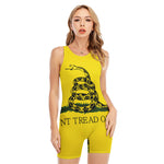 Don't Tread On Me Gadsden Flag Print Sleeveless One Piece Swimsuit