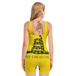 Don't Tread On Me Gadsden Flag Print Sleeveless One Piece Swimsuit