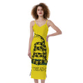 Don't Tread On Me Gadsden Flag Print Slim Fit Midi Cami Dress