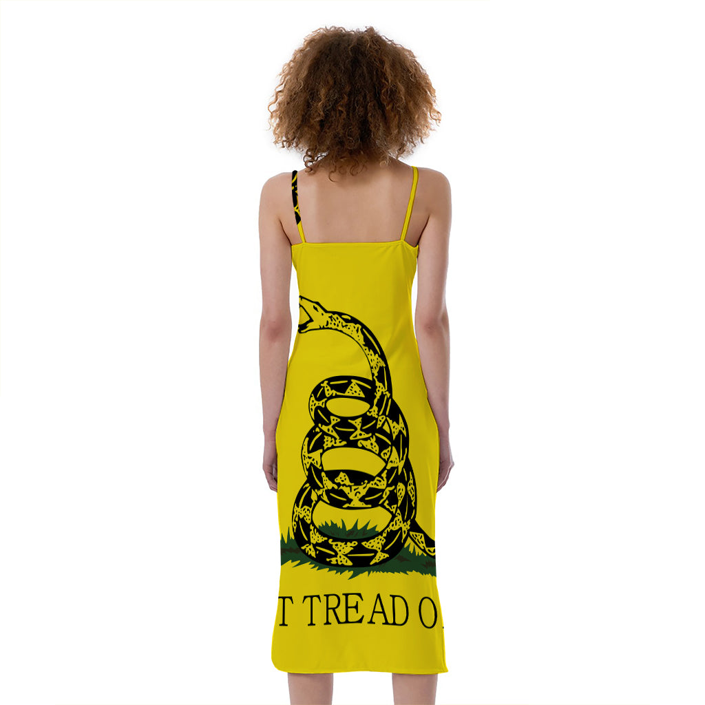 Don't Tread On Me Gadsden Flag Print Slim Fit Midi Cami Dress