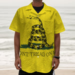 Don't Tread On Me Gadsden Flag Print Textured Short Sleeve Shirt