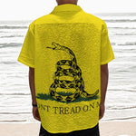 Don't Tread On Me Gadsden Flag Print Textured Short Sleeve Shirt