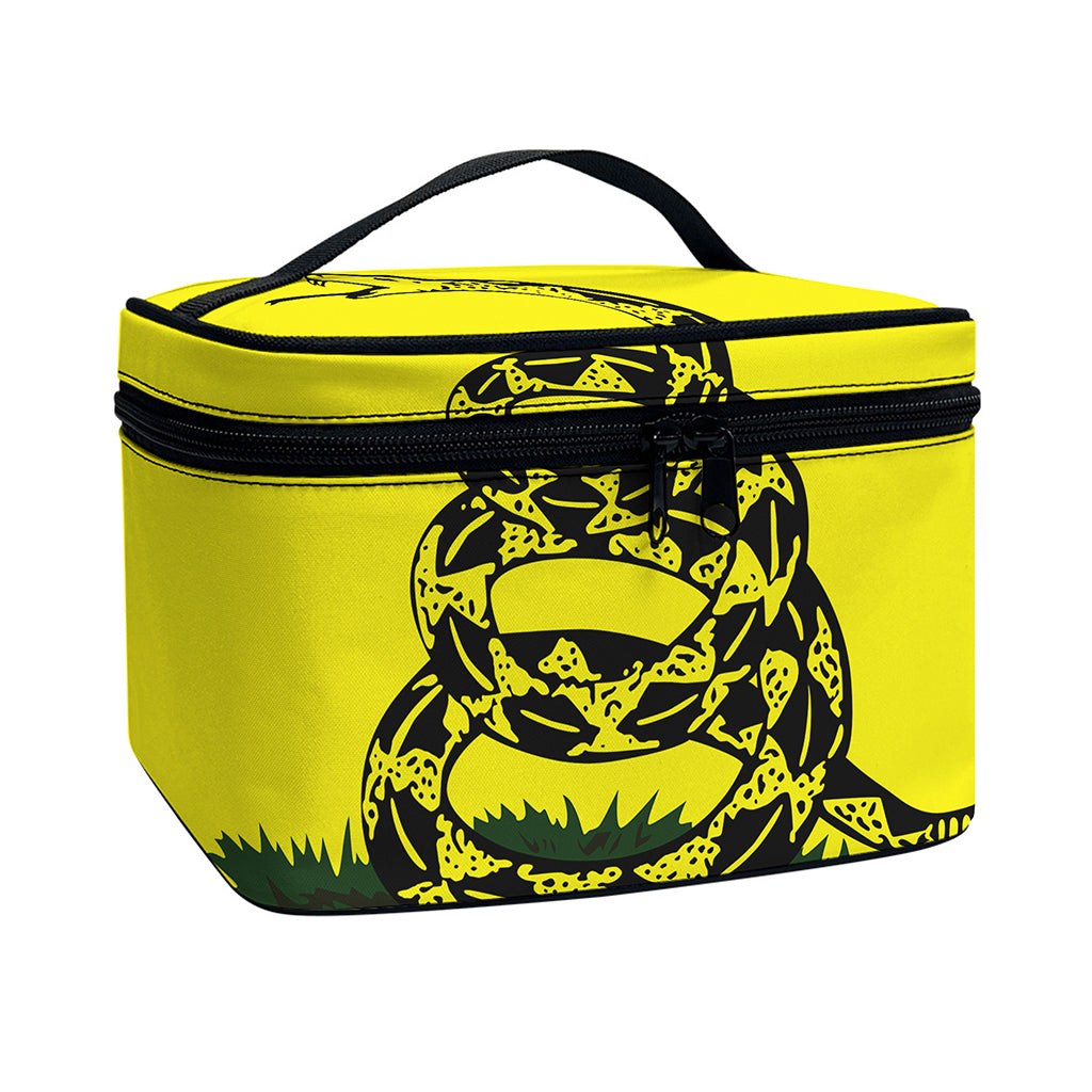 Don't Tread On Me Gadsden Flag Print Travel Makeup Bag