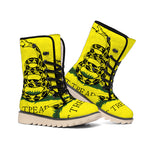 Don't Tread On Me Gadsden Flag Print Winter Boots
