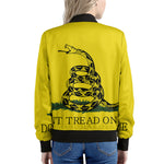 Don't Tread On Me Gadsden Flag Print Women's Bomber Jacket