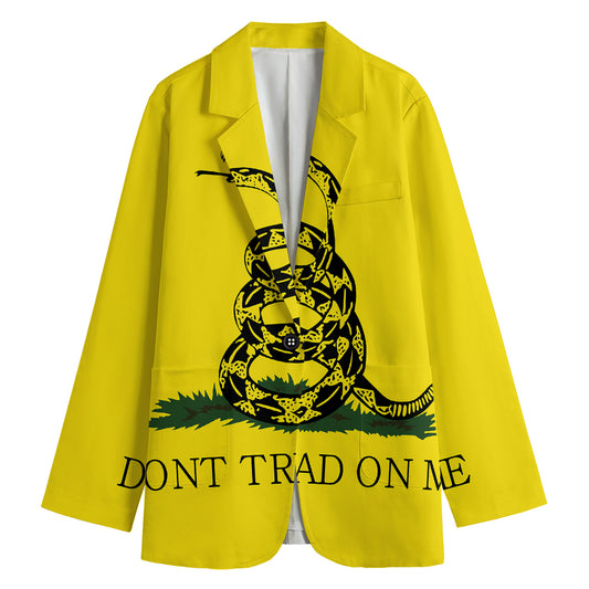 Don't Tread On Me Gadsden Flag Print Women's Cotton Blazer