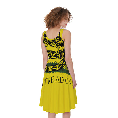 Don't Tread On Me Gadsden Flag Print Women's Sleeveless Dress