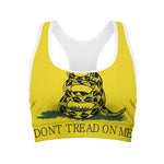 Don't Tread On Me Gadsden Flag Print Women's Sports Bra