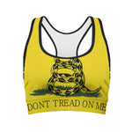 Don't Tread On Me Gadsden Flag Print Women's Sports Bra