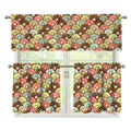 Donuts Pattern Print 3 Piece Kitchen Curtains