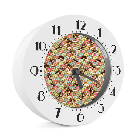 Donuts Pattern Print Alarm Clock