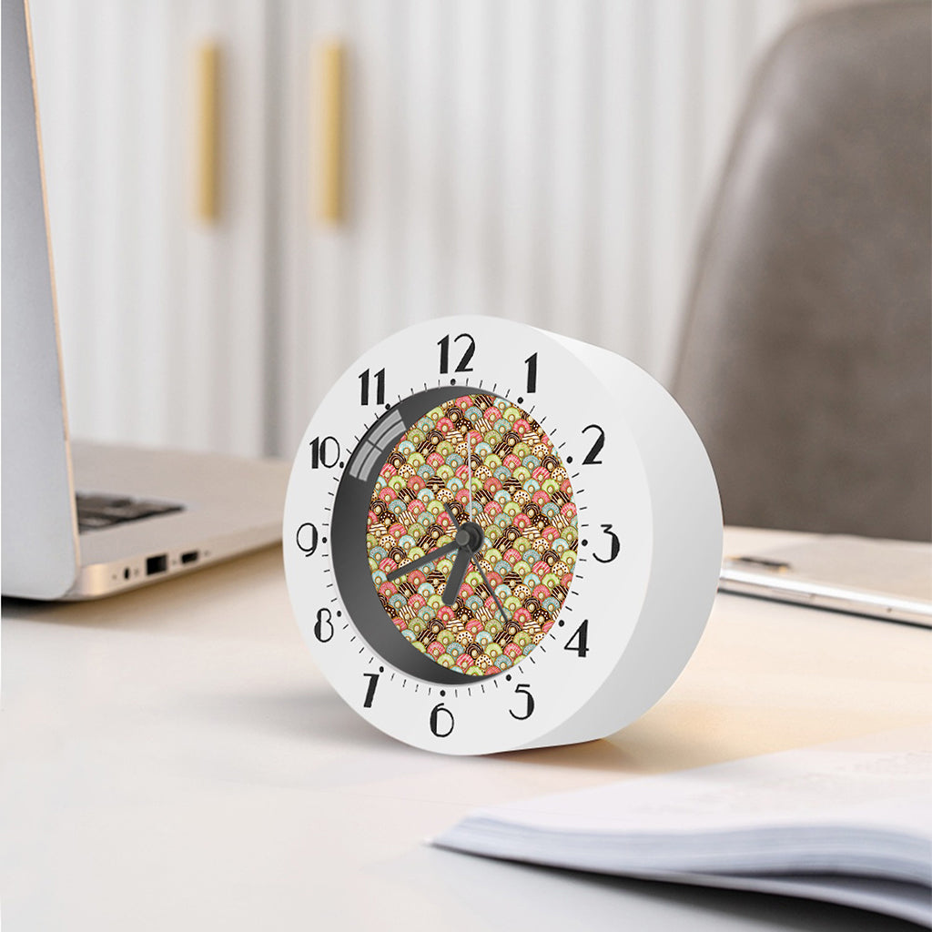 Donuts Pattern Print Alarm Clock