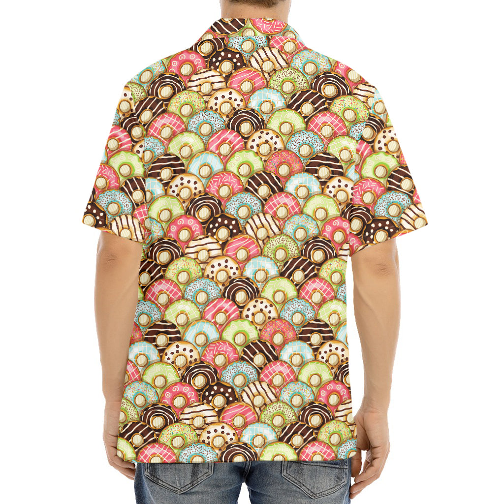 Donuts Pattern Print Aloha Shirt