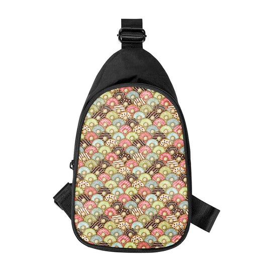 Donuts Pattern Print Chest Bag