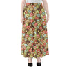 Donuts Pattern Print Chiffon Maxi Skirt