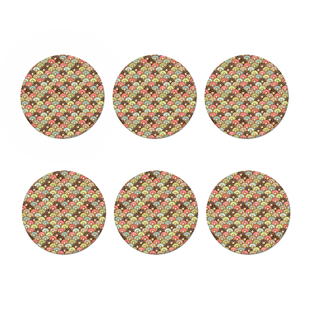 Donuts Pattern Print Coaster Set