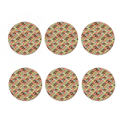 Donuts Pattern Print Coaster Set