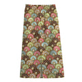 Donuts Pattern Print Cotton Front Slit Maxi Skirt