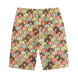 Donuts Pattern Print Cotton Shorts