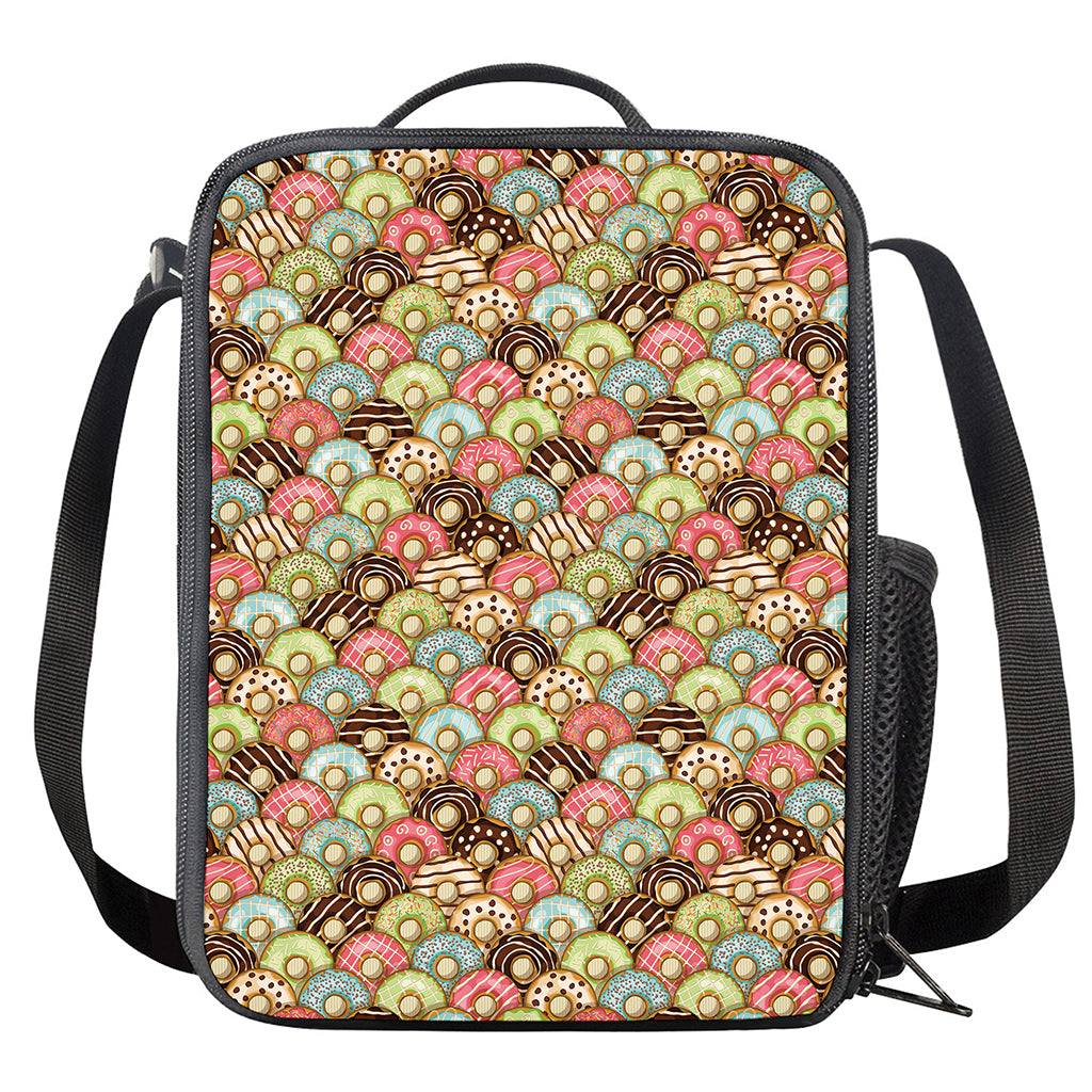 Donuts Pattern Print Crossbody Lunch Bag