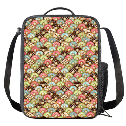 Donuts Pattern Print Crossbody Lunch Bag