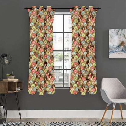 Donuts Pattern Print Curtain