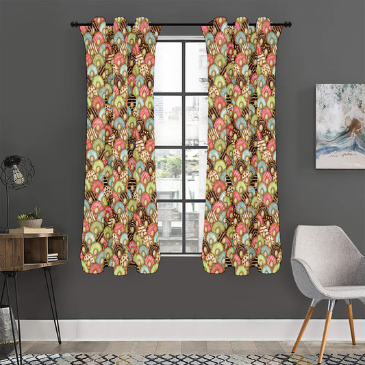 Donuts Pattern Print Curtain